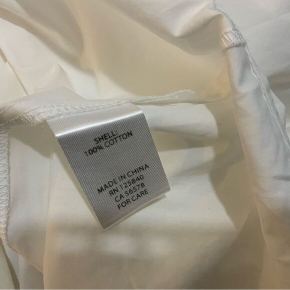 Intermix Maggie Cotton Poplin Asymmetrical Button Wrap Shirt Dress White 6 - Picture 12 of 12